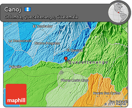 Political 3D Map of Canoj