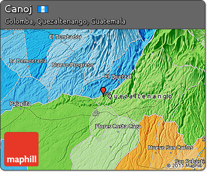 Political 3D Map of Canoj