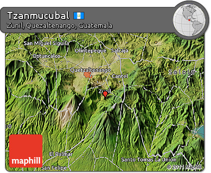 Satellite 3D Map of Tzanmucubal