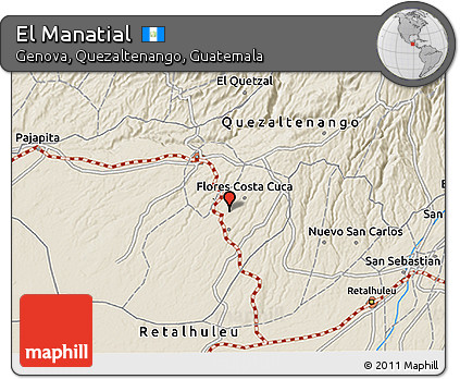 Shaded Relief 3D Map of El Manatial