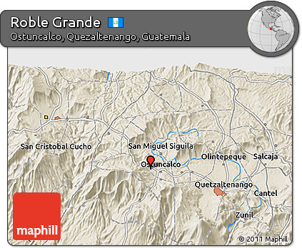 Shaded Relief 3D Map of Roble Grande