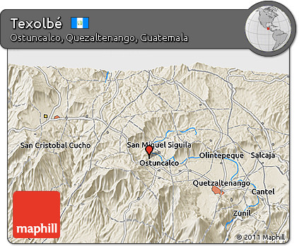 Shaded Relief 3D Map of Texolbé