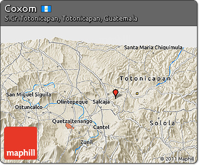 Shaded Relief 3D Map of Coxom