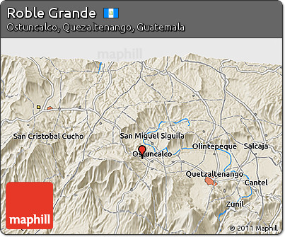 Shaded Relief 3D Map of Roble Grande