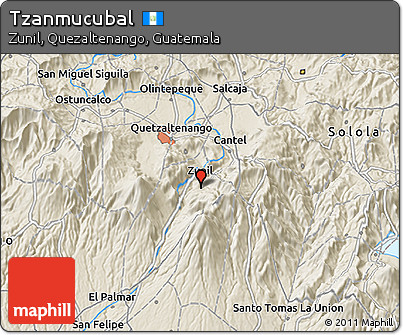 Shaded Relief 3D Map of Tzanmucubal