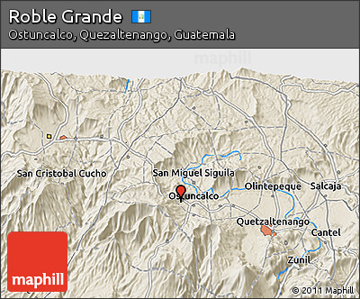 Shaded Relief 3D Map of Roble Grande