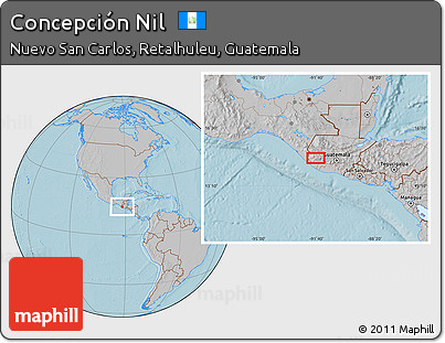Gray Location Map of Concepción Nil, hill shading