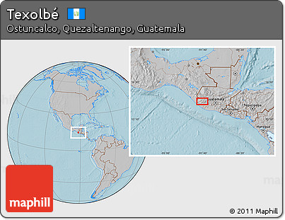 Gray Location Map of Texolbé, hill shading