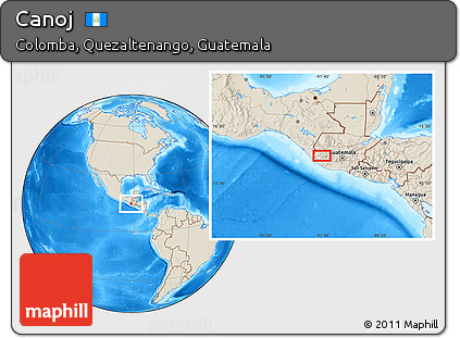Shaded Relief Location Map of Canoj