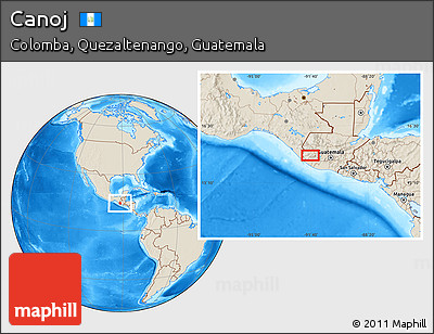 Shaded Relief Location Map of Canoj