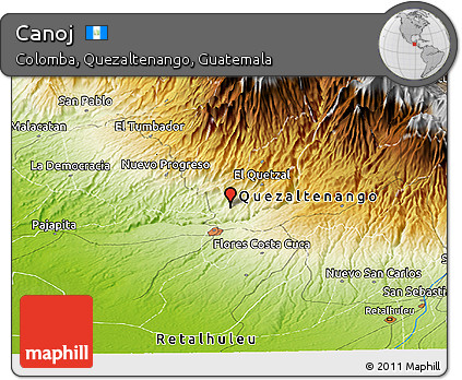 Physical Panoramic Map of Canoj
