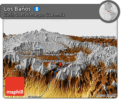 Physical Panoramic Map of Los Baños