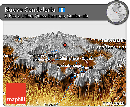 Physical Panoramic Map of Nueva Candelaria