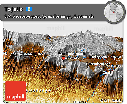 Physical Panoramic Map of Tojalic