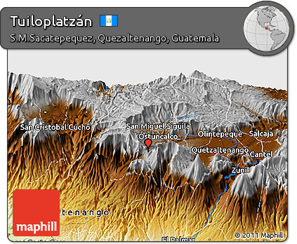 Physical Panoramic Map of Tuiloplatzán