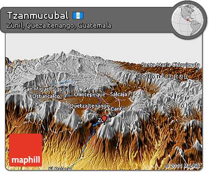 Physical Panoramic Map of Tzanmucubal
