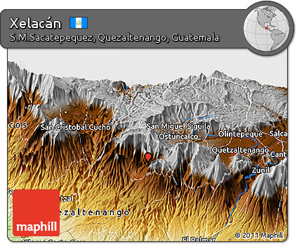 Physical Panoramic Map of Xelacán