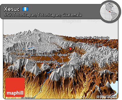Physical Panoramic Map of Xesuc