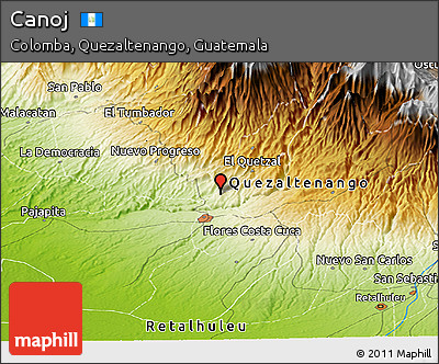 Physical Panoramic Map of Canoj