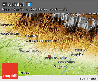 Physical Panoramic Map of El Asintal