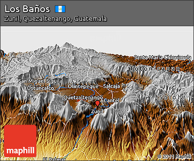 Physical Panoramic Map of Los Baños