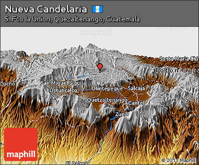 Physical Panoramic Map of Nueva Candelaria