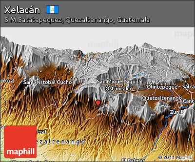 Physical Panoramic Map of Xelacán