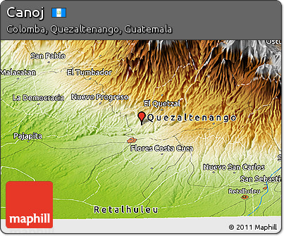 Physical Panoramic Map of Canoj