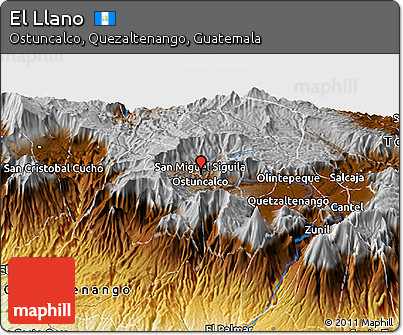 Physical Panoramic Map of El Llano