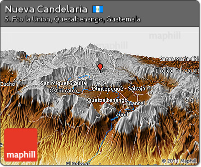 Physical Panoramic Map of Nueva Candelaria