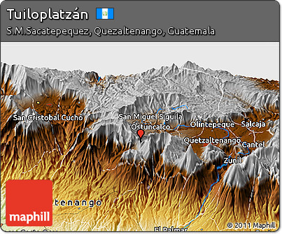 Physical Panoramic Map of Tuiloplatzán