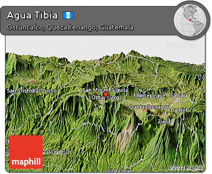 Satellite Panoramic Map of Agua Tibia