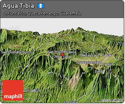 Satellite Panoramic Map of Agua Tibia