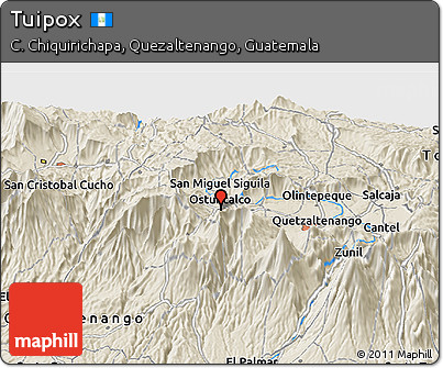 Shaded Relief Panoramic Map of Tuipox