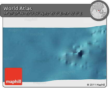 Satellite 3D Map of the Area around 14° 46' 42" N, 92° 43' 29" E