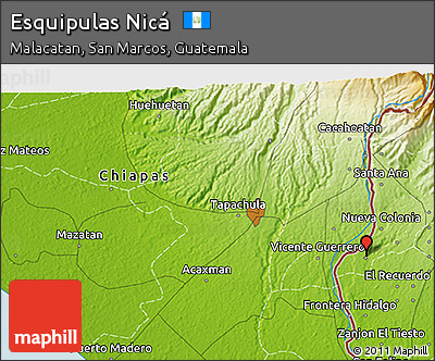 Physical 3D Map of Esquipulas Nicá