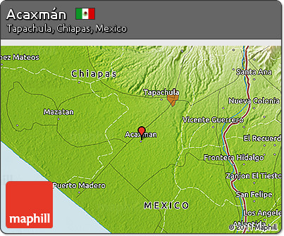 Physical 3D Map of Acaxmán
