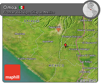Satellite 3D Map of Omoa
