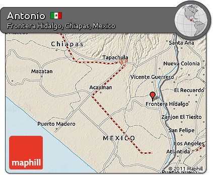 Shaded Relief 3D Map of Antonio