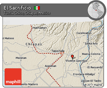 Shaded Relief 3D Map of El Sacrificio