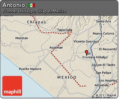 Shaded Relief 3D Map of Antonio