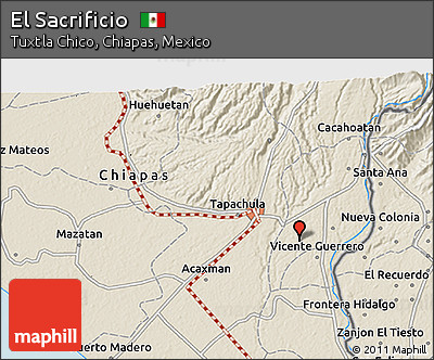 Shaded Relief 3D Map of El Sacrificio