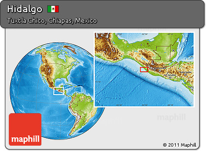 Physical Location Map of Hidalgo