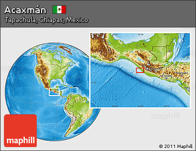 Physical Location Map of Acaxmán