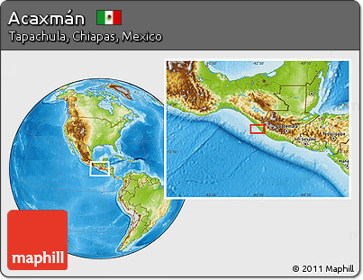 Physical Location Map of Acaxmán