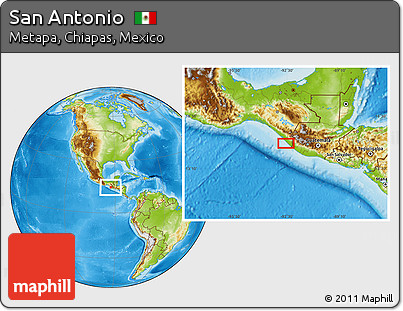 Physical Location Map of San Antonio