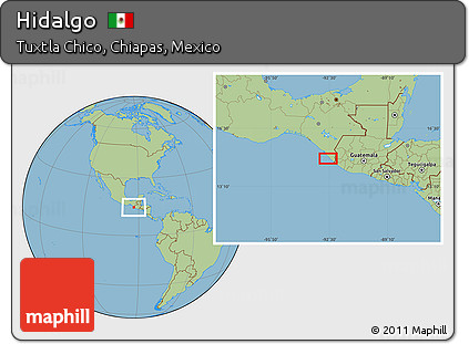 Savanna Style Location Map of Hidalgo
