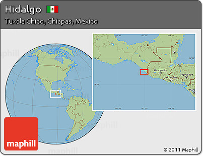 Savanna Style Location Map of Hidalgo