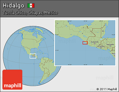 Savanna Style Location Map of Hidalgo