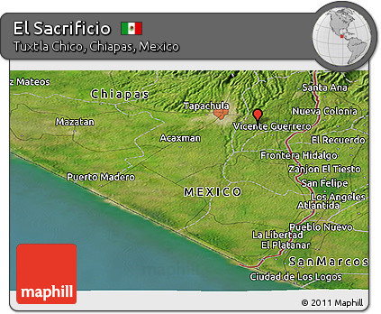 Satellite Panoramic Map of El Sacrificio
